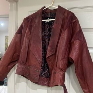 Winlet vintage leather and suede moto jacket